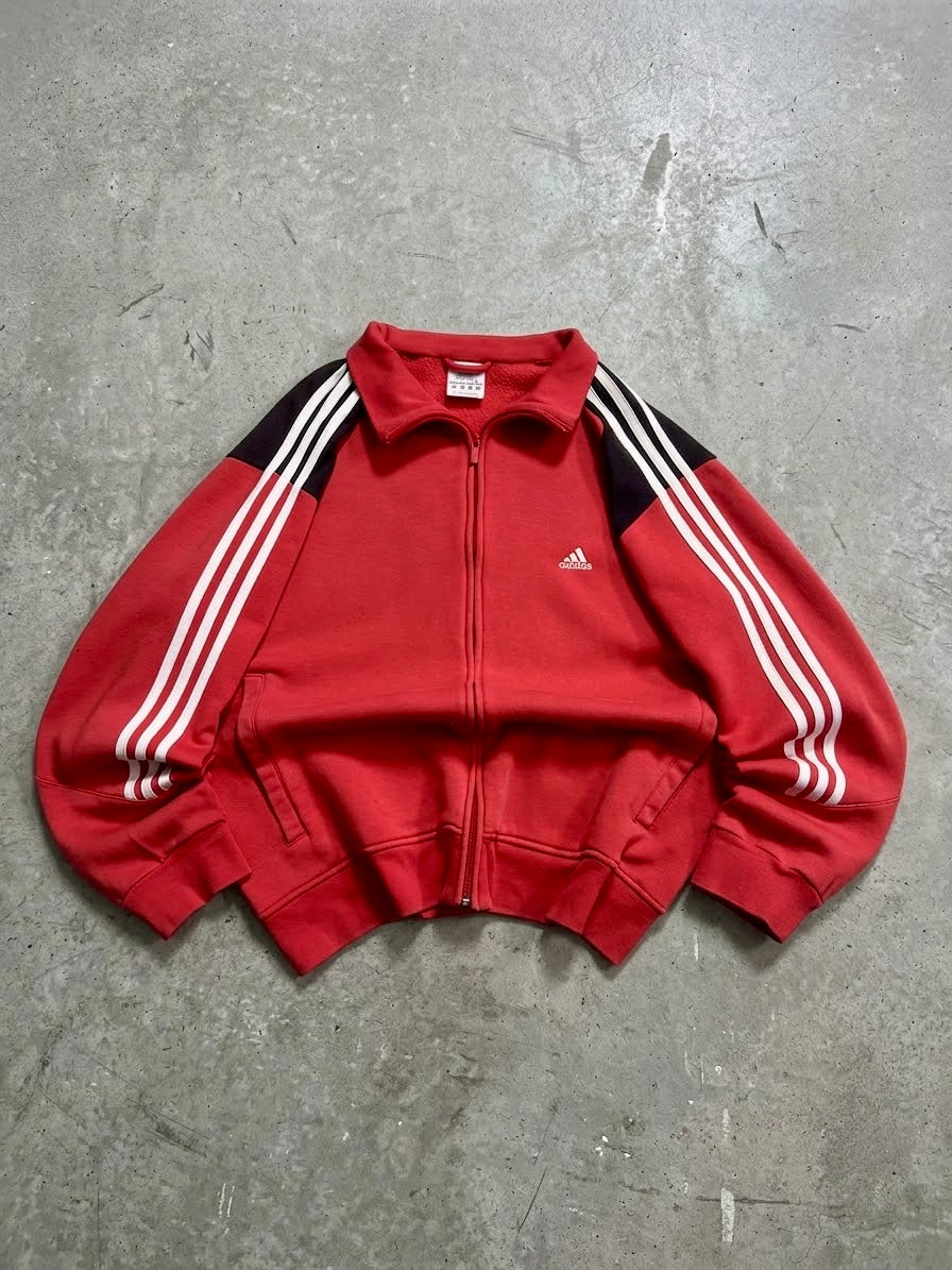 ADIDAS CLASSIC RED TRACK JACKET(L)