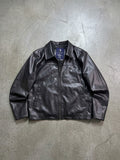 US POLO ASSN BLACK LEATHER JACKET (M/L)