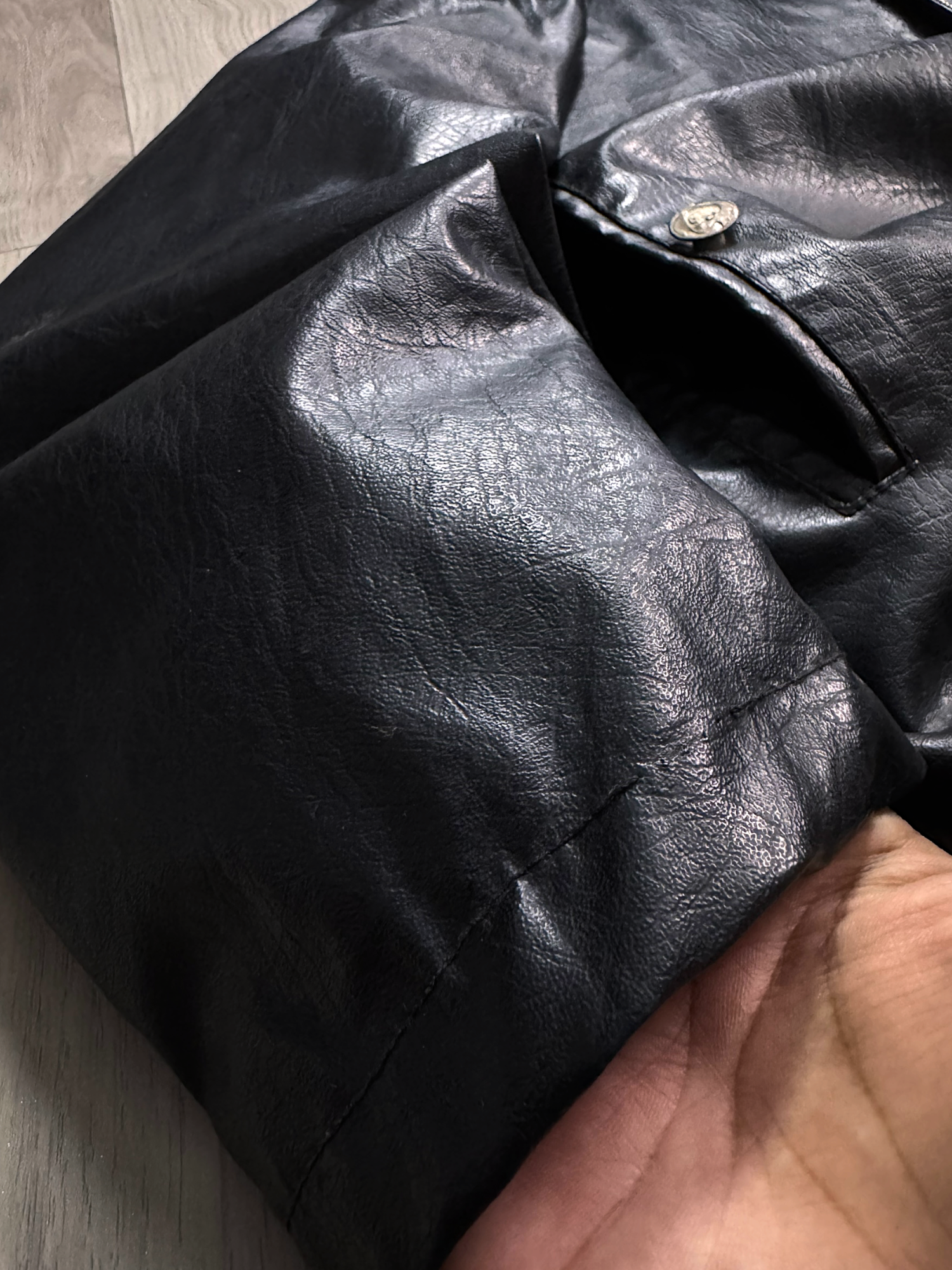 VIATOR BLACK TYPE LEATHER JACKET(L)