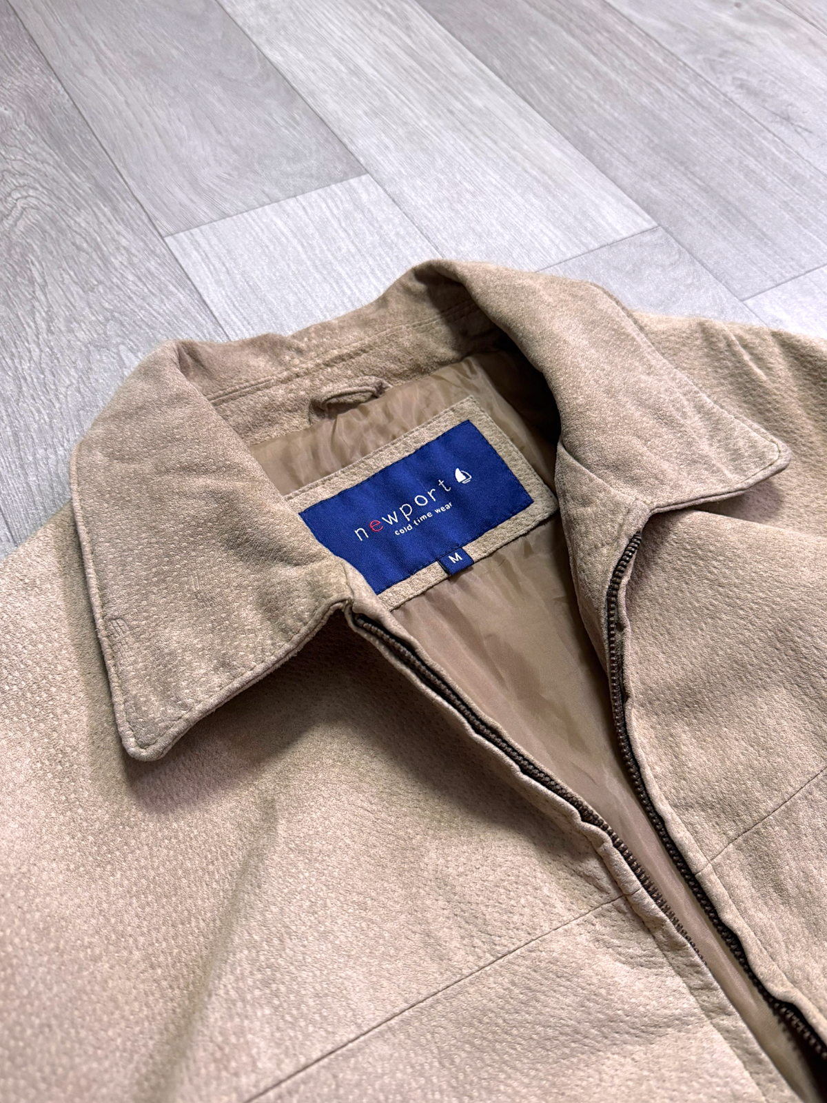 HARRINGTON LEATHER BEIGE JACKET (M/L)