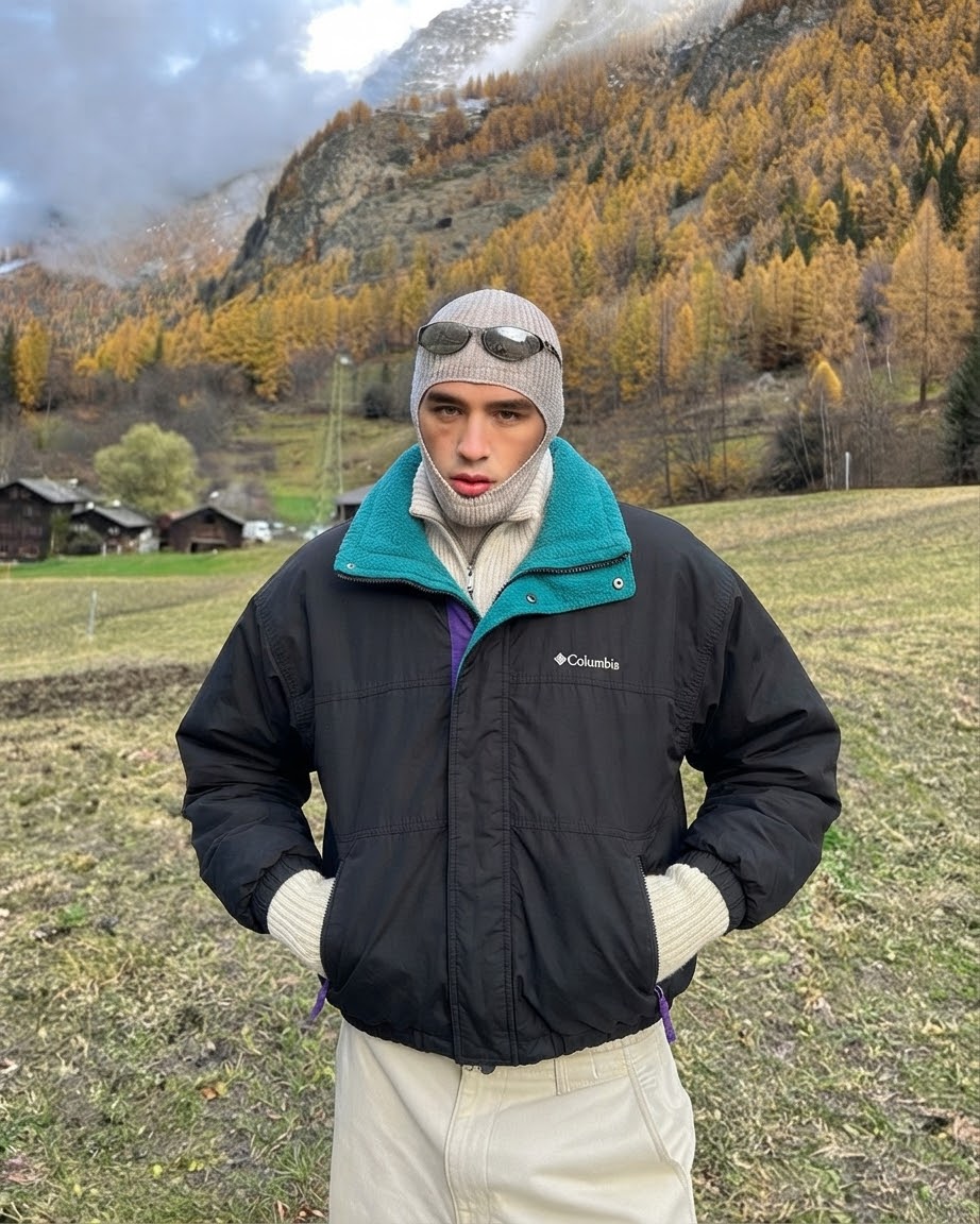 COLUMBIA DARK VTG POLAR JACKET(M/L)