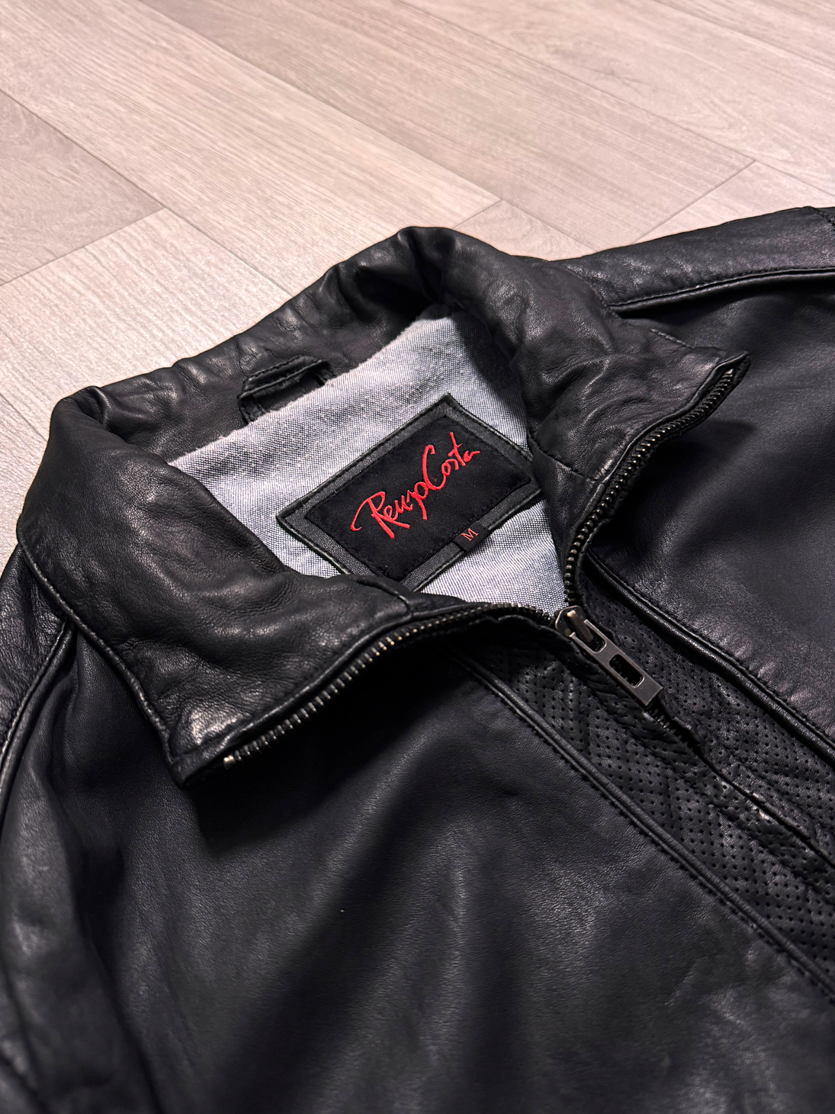 RENZO COSTA LEATHER BLACK JACKET (M/L)