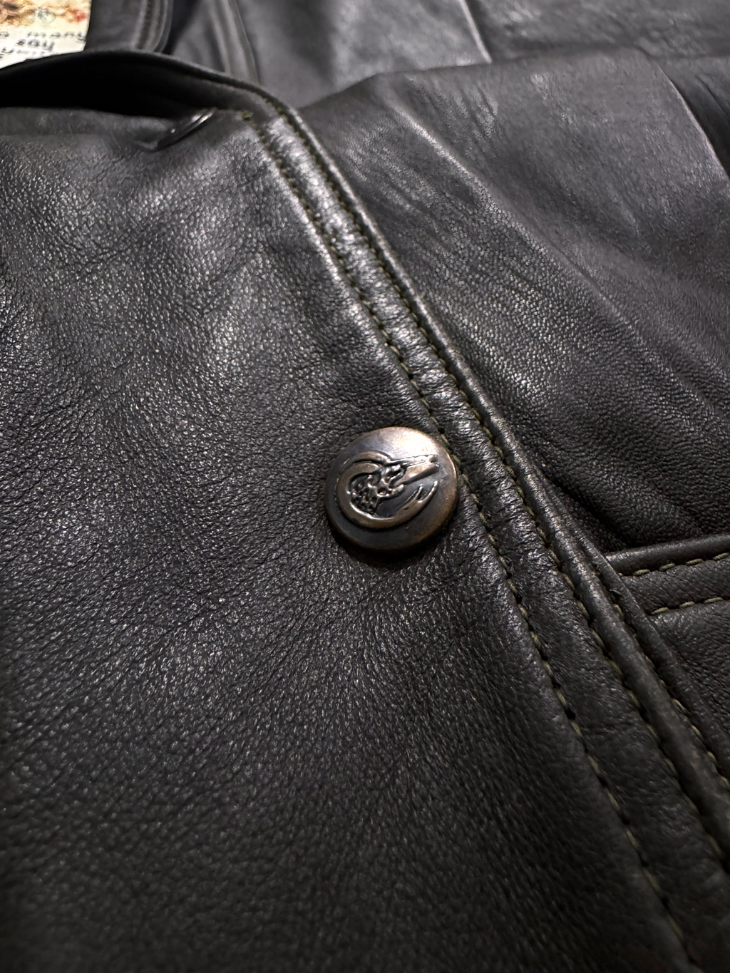 RENZO COSTA LEATHER VINTAGE LUXURY CARDIGGAN  (M)