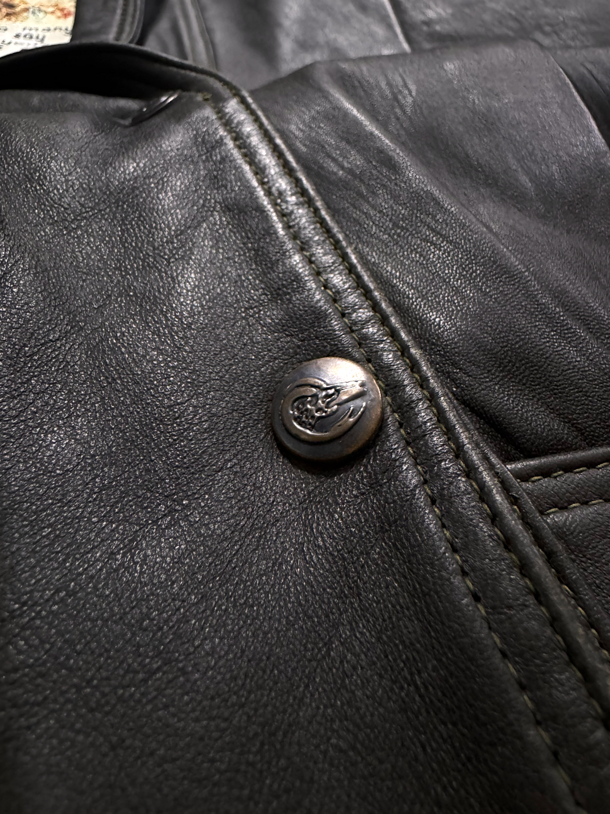 RENZO COSTA LEATHER VINTAGE LUXURY CARDIGGAN  (M)