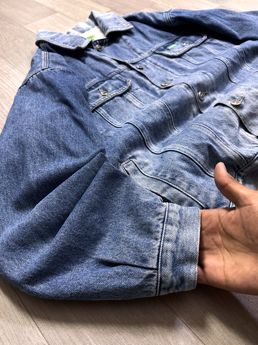 VINTAGE DENIM POLAR JACKET (M/L)