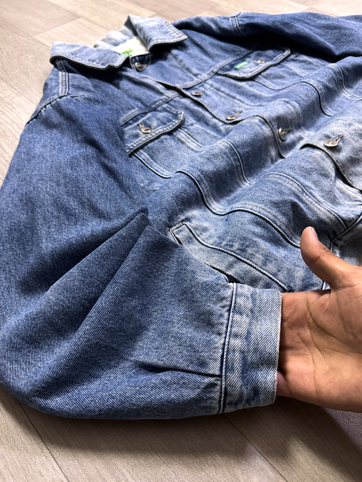 VINTAGE DENIM POLAR JACKET (M/L)