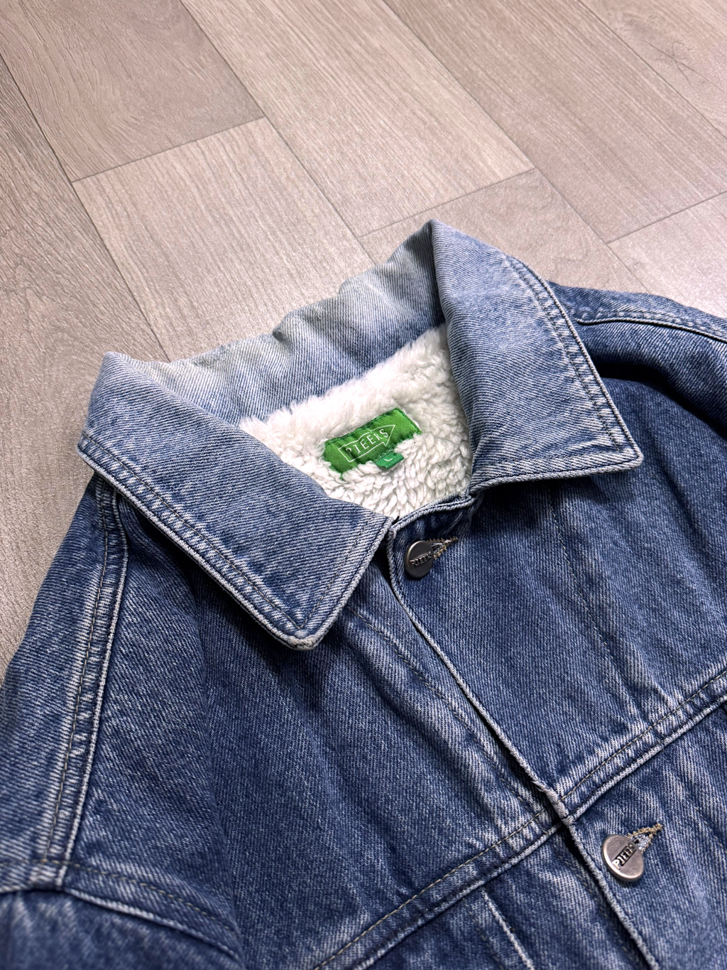 VINTAGE DENIM POLAR JACKET (M/L)