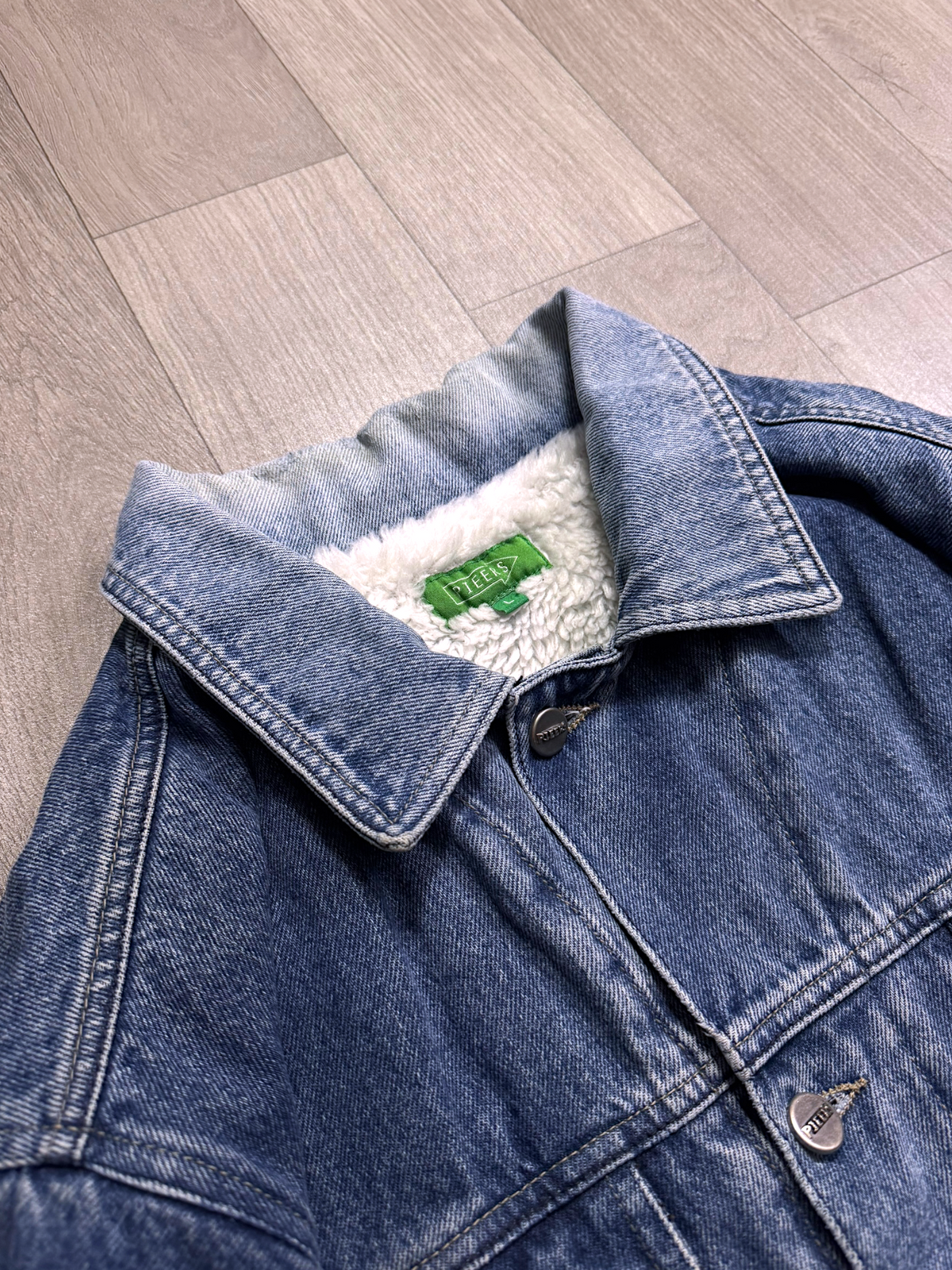VINTAGE DENIM POLAR JACKET (M/L)