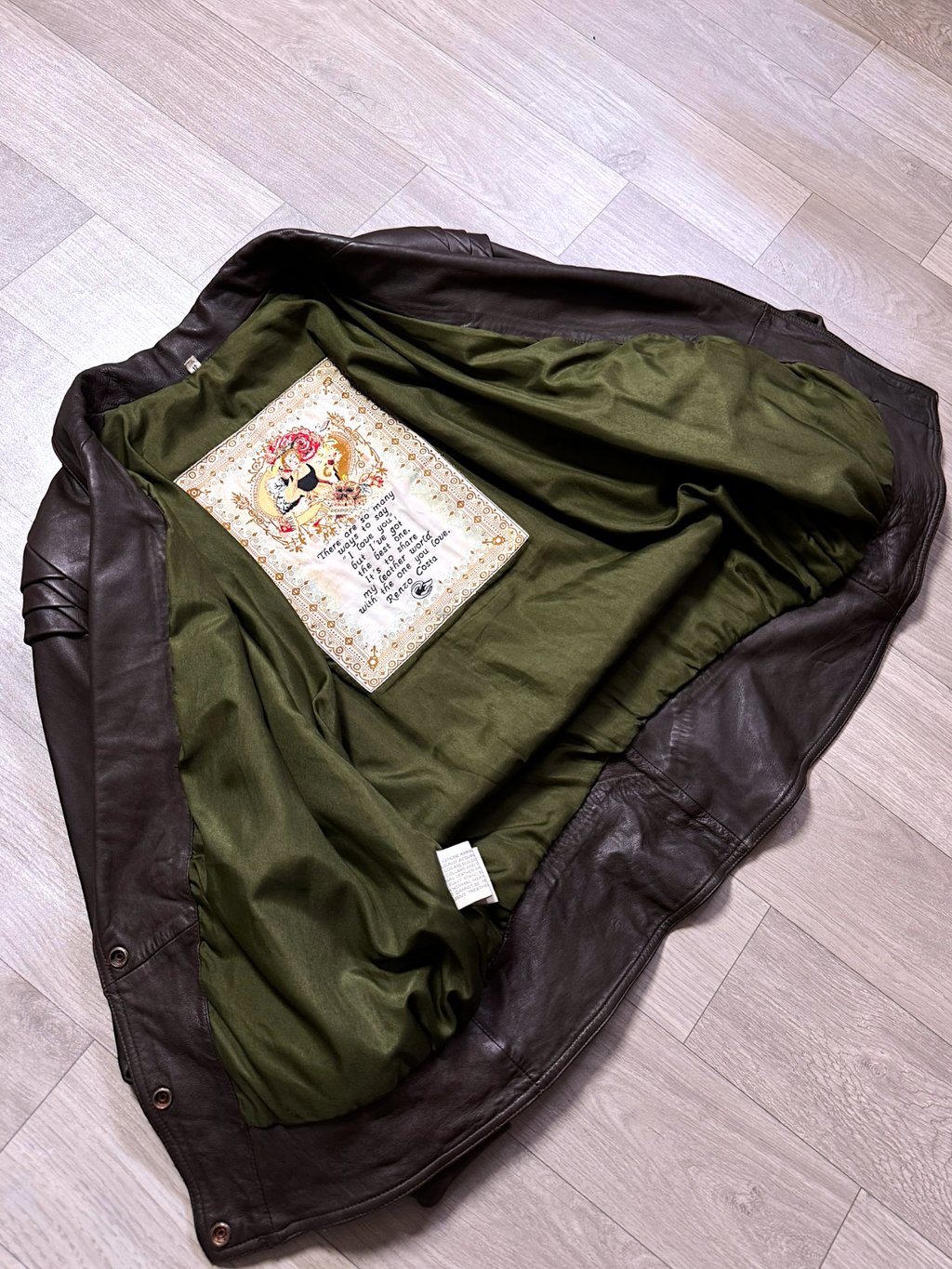 RENZO COSTA LEATHER VINTAGE LUXURY CARDIGGAN  (M)