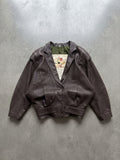 RENZO COSTA LEATHER VINTAGE LUXURY CARDIGGAN  (M)