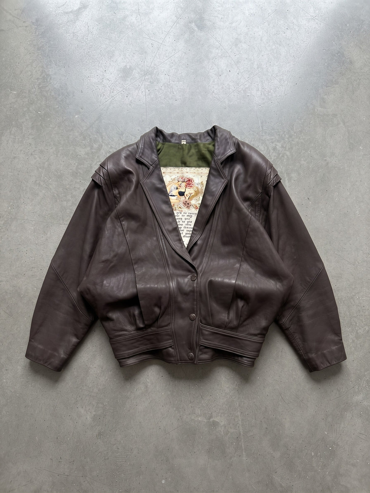 RENZO COSTA LEATHER VINTAGE LUXURY CARDIGGAN  (M)