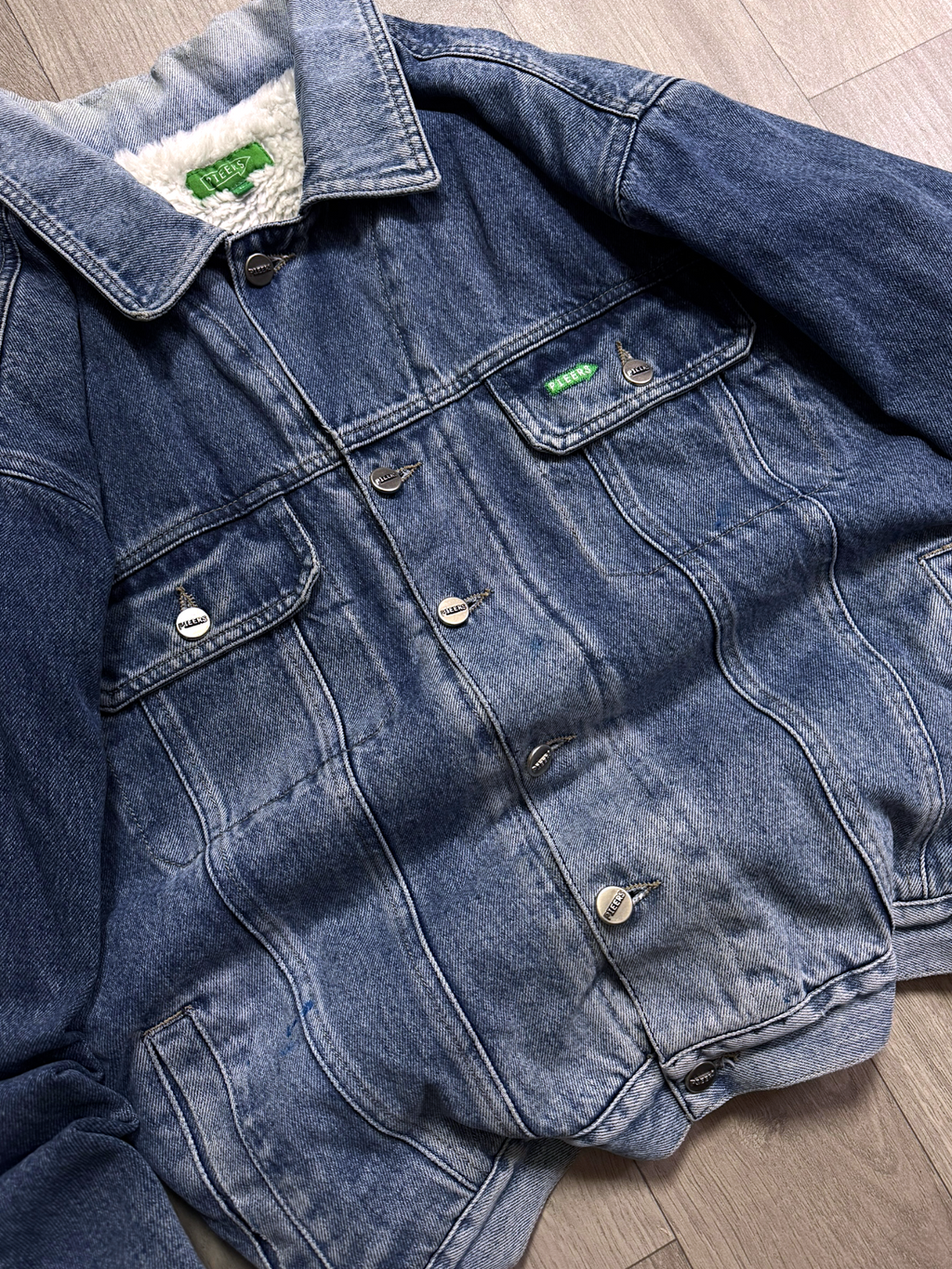 VINTAGE DENIM POLAR JACKET (M/L)