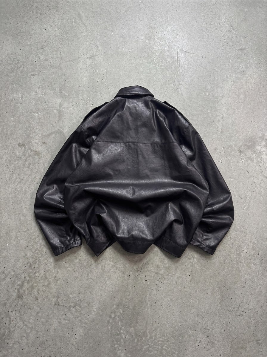 VIATOR BLACK TYPE LEATHER JACKET(L)