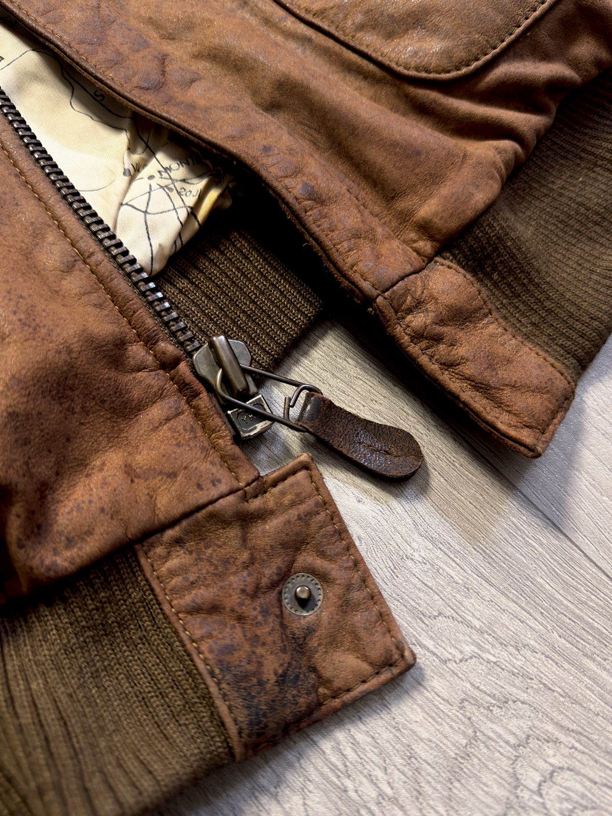 VIATOR G-III BOMBER BROWN LEATHER JACKET