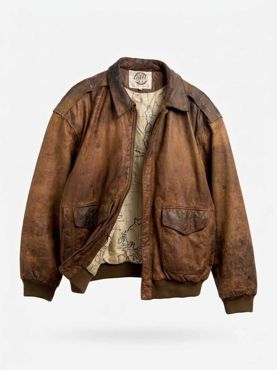 VIATOR G-III BOMBER BROWN LEATHER JACKET